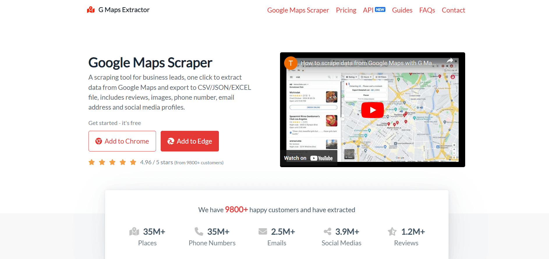 G Maps Extractor website