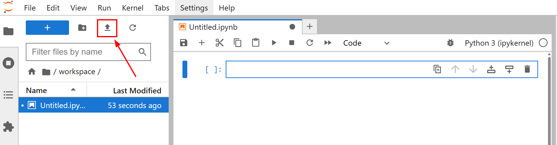 Uploading files in Jupyter Lab notebooks