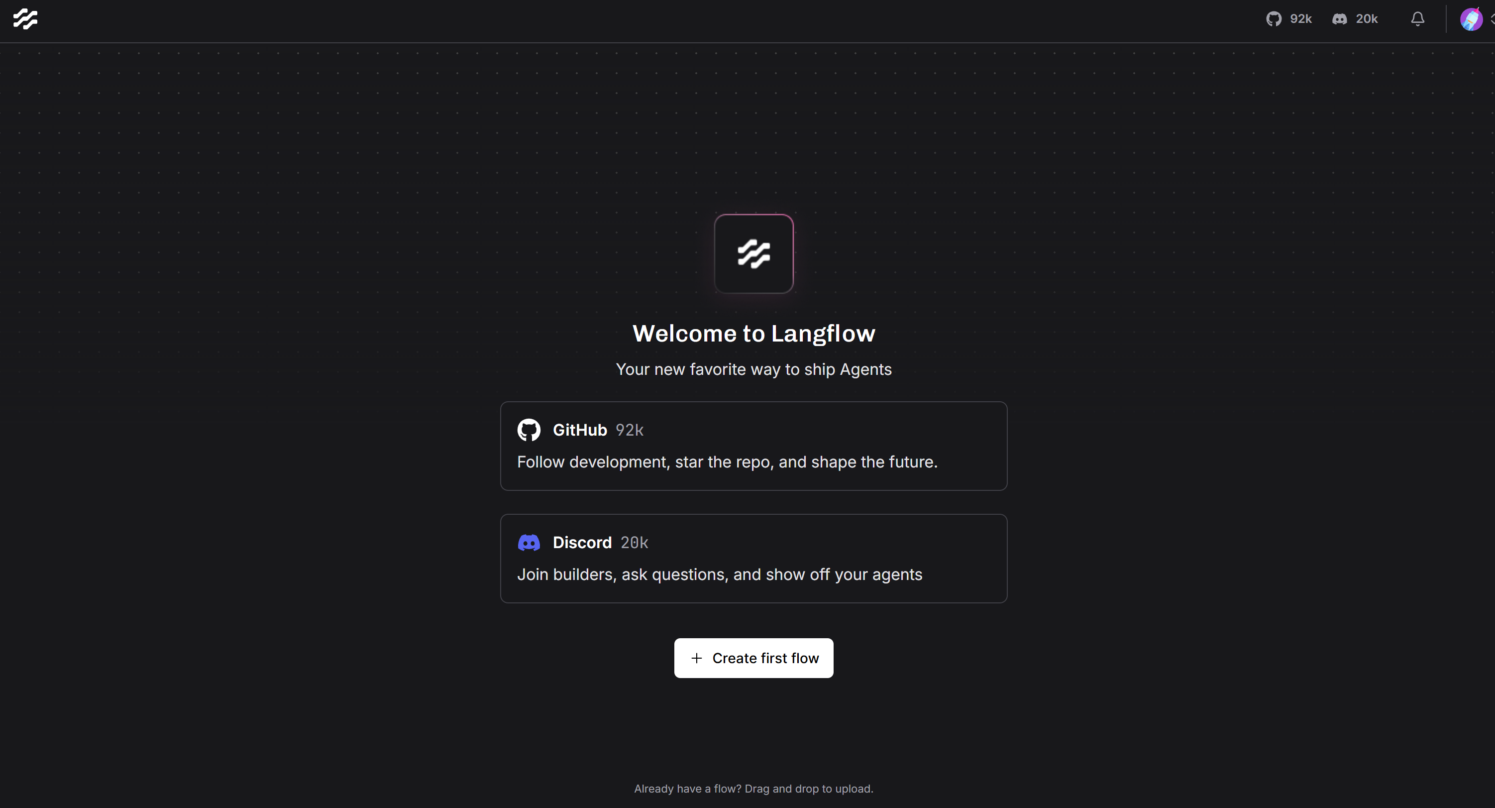 Langflow läuft in Ihrem Browser