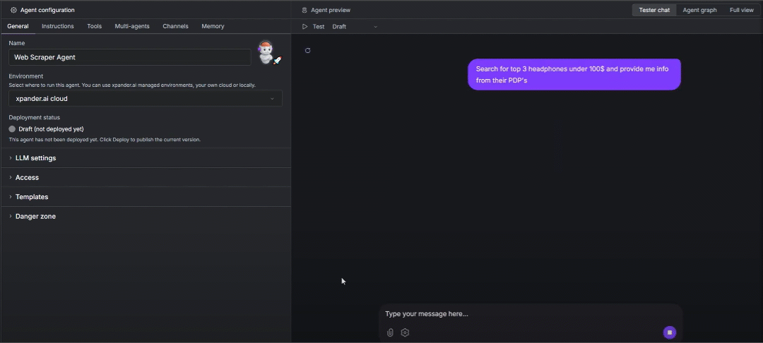 Der AI Scraping Agent in Aktion