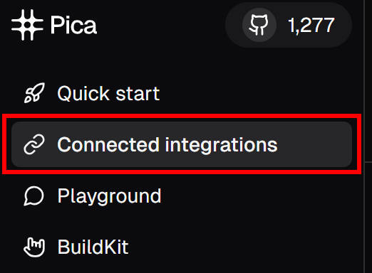 Klicken Sie auf den Menüpunkt "Verbundene Integrationen".