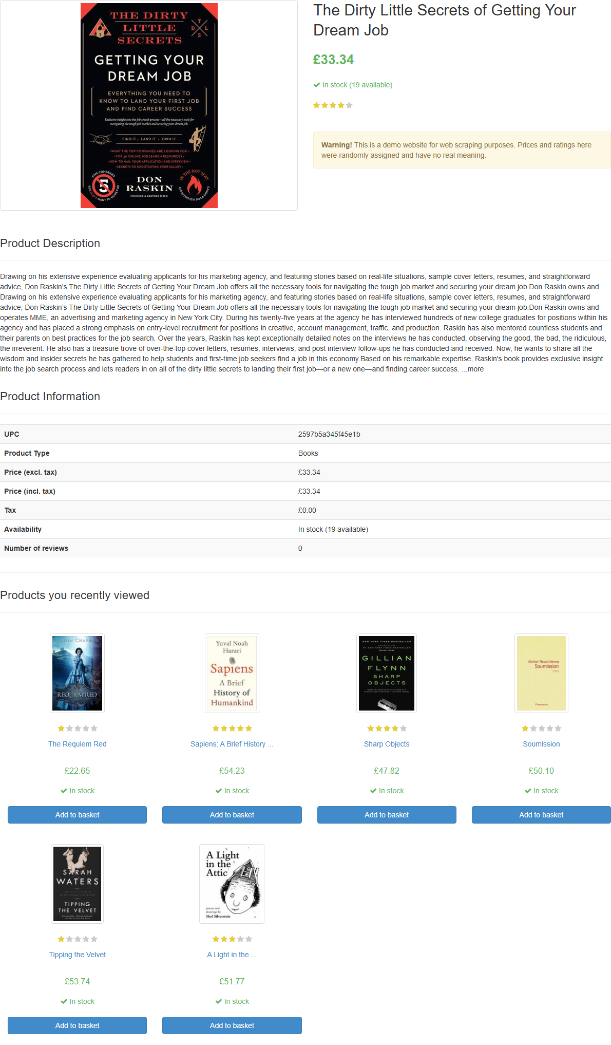 Der Bildschirmausdruck in product_page.png