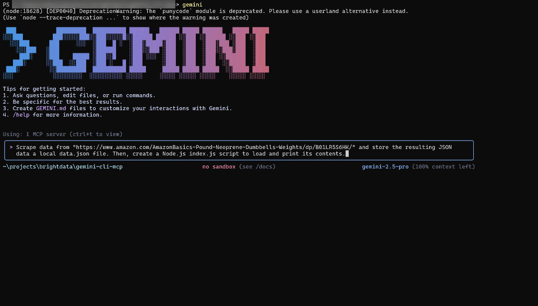 Die Prompt-Ausführung in der Gemini CLI