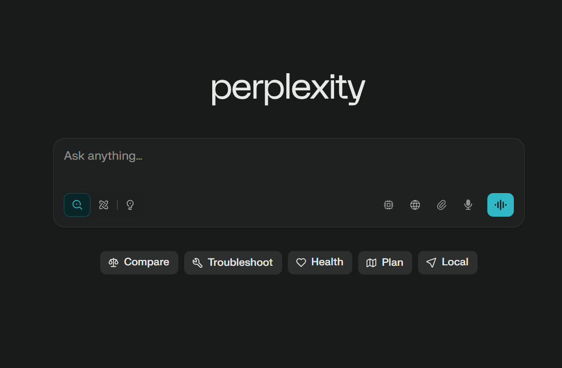 Perplexity-Chat-Schnittstelle