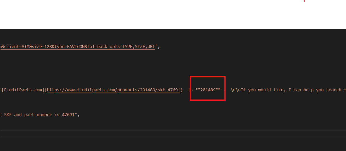 The ID of the product in the JSON file