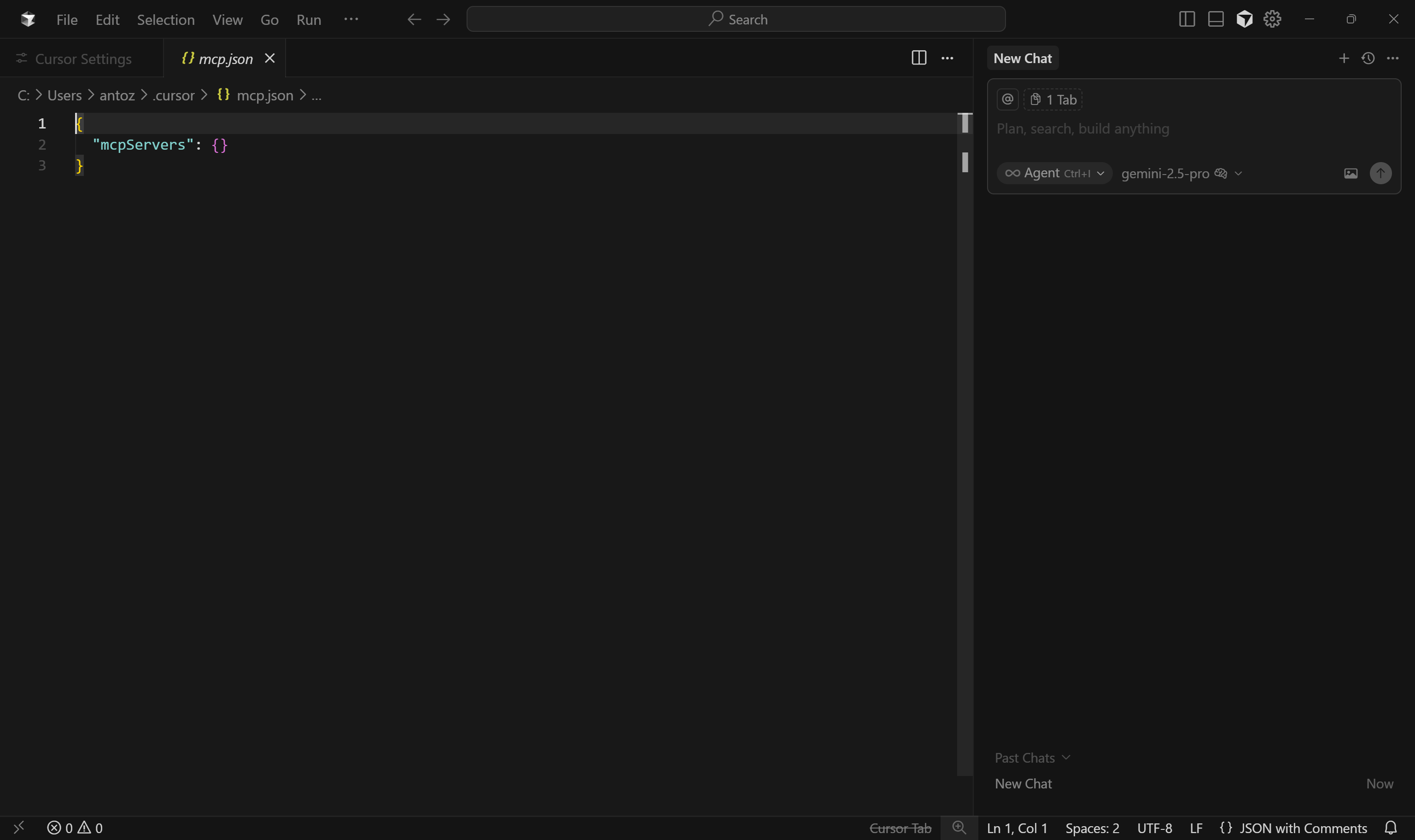 The mcp.json default configuration