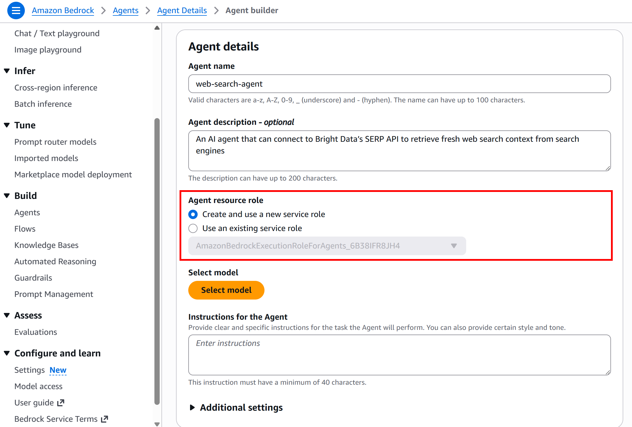 Configuring the “Agent resource role” option