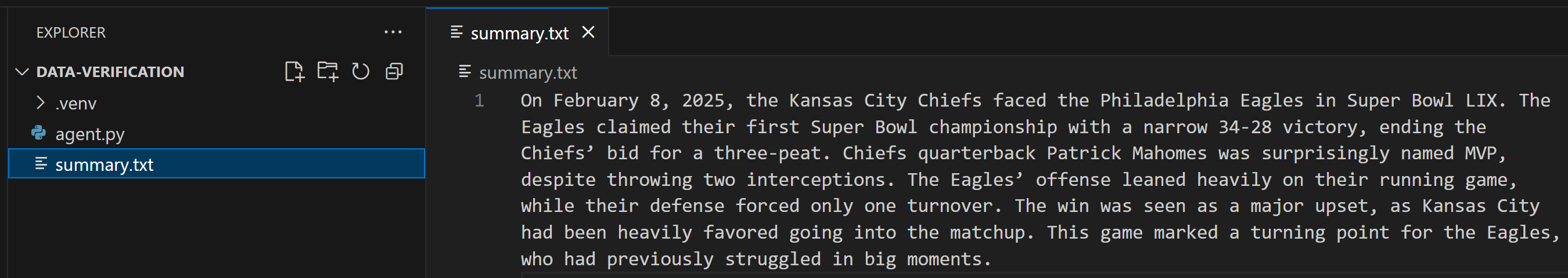 The summary.txt input file