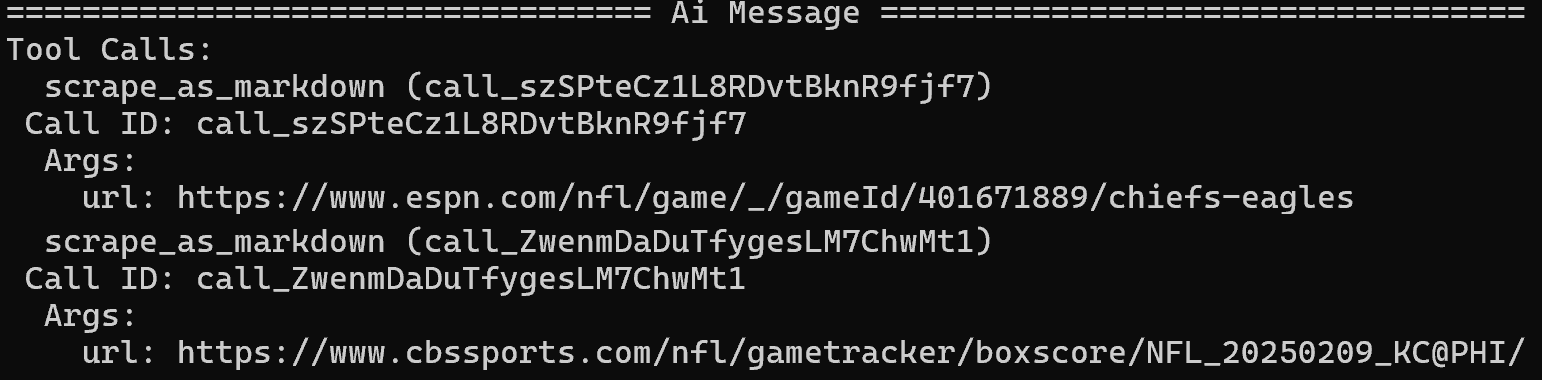 The scrape_as_markdown tool call