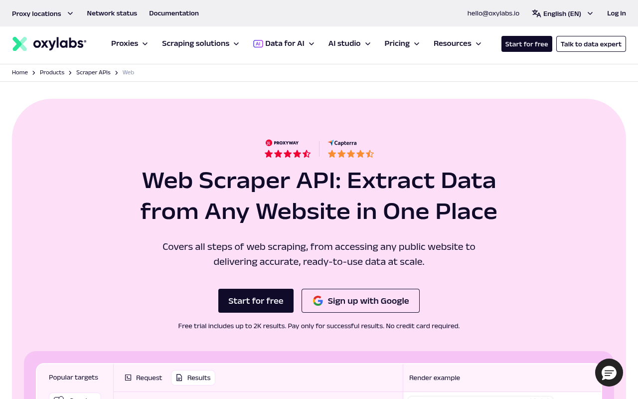 Oxylabs Web Scraper API
